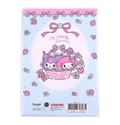Sanrio - Notebook Kuromi & My Melody Pastel Flower Holographic Checkered