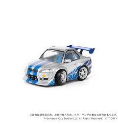 Fast & Furious - Véhicule Fast & Furious avec mini figurine Q-Village Nissan Skyline GT-R (R34) 9 cm