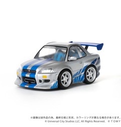 Fast & Furious - Véhicule Fast & Furious avec mini figurine Q-Village Nissan Skyline GT-R (R34) 9 cm