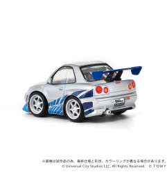 Fast & Furious - Véhicule Fast & Furious avec mini figurine Q-Village Nissan Skyline GT-R (R34) 9 cm
