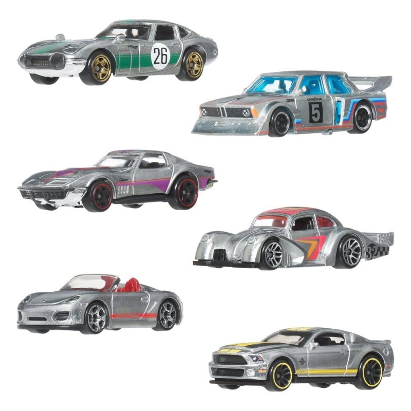 Hot Wheels Silver Series - Pack 6 véhicules Hot Wheels Silver Series Die-Cast 1/64 ZAMAC