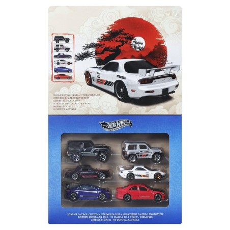 Hot Wheels Silver Series - Pack 6 véhicules Die-Cast 1/64 Streets of Japan