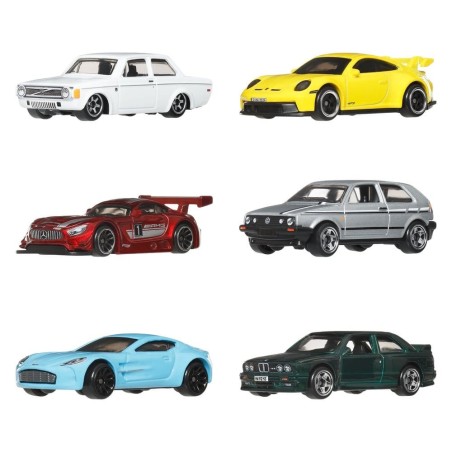 Hot Wheels - Silver Series Die-Cast Vehicle 6-Pack 1/64 Euro Style
