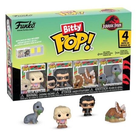 Jurassic Park - Pack 4 figurines Bitty POP! Triceratops 2,5 cm