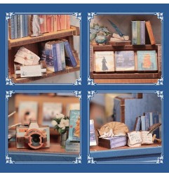 CuteBee - Maquette Book Nook Literature Bookstore 17 x 12 cm