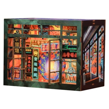CuteBee - Maquette Book Nook Hong Kong Neon Light 13 x 17 cm