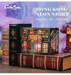 CuteBee - Maquette Book Nook Hong Kong Neon Light 13 x 17 cm