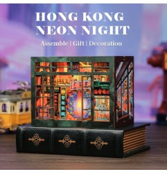 CuteBee - Maquette Book Nook Hong Kong Neon Light 13 x 17 cm