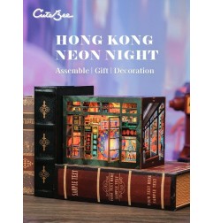 CuteBee - Maquette Book Nook Hong Kong Neon Light 13 x 17 cm