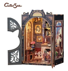 CuteBee - Maquette Book Nook Count Cat's Study 17 x 12 cm