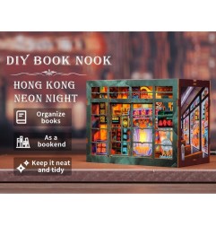 CuteBee - Maquette Book Nook Hong Kong Neon Light 13 x 17 cm