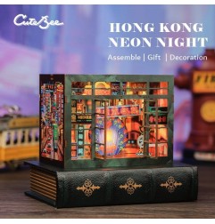 CuteBee - Maquette Book Nook Hong Kong Neon Light 13 x 17 cm