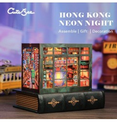 CuteBee - Maquette Book Nook Hong Kong Neon Light 13 x 17 cm