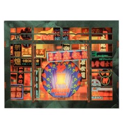 CuteBee - Maquette Book Nook Hong Kong Neon Light 13 x 17 cm