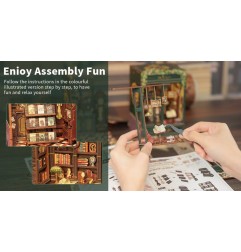 CuteBee - Maquette Book Nook Owl Bookstore 17 x 12 cm