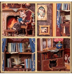 Other - Book Nook Count Cat's Study 17 x 12 cm