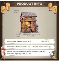 CuteBee - Maquette Miniature House Sakura O Kimono Shop 19 x 14 cm