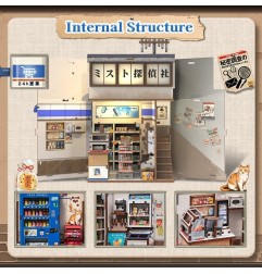 CuteBee - Maquette Miniature House Beika-cho Convenience Store 22 x 15 cm