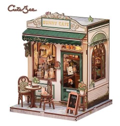 CuteBee - Maquette Miniature House Sunny Cafe 20 x 16 cm