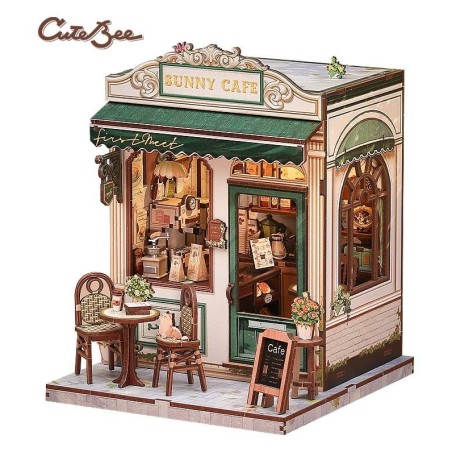 CuteBee - Maquette Miniature House Sunny Cafe 20 x 16 cm