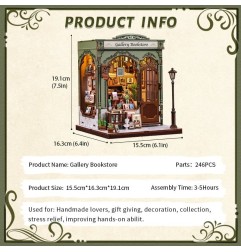 CuteBee - Maquette Miniature House Gallery Bookstore 20 x 16 cm