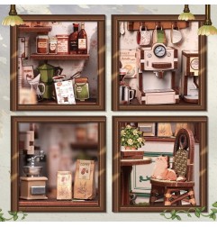 CuteBee - Maquette Miniature House Sunny Cafe 20 x 16 cm