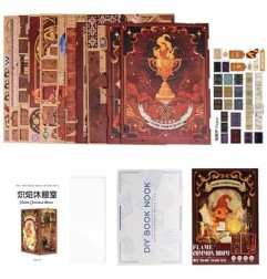 CuteBee - Maquette Book Nook Flame Common Room 23 x 11 cm