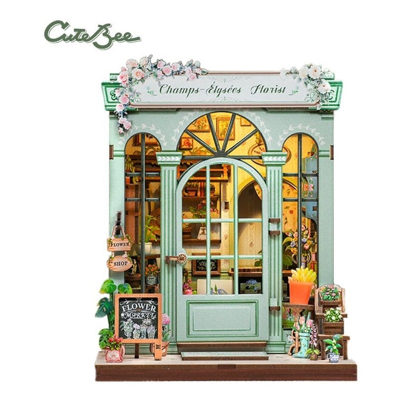 CuteBee - Maquette Miniature House Champs-Élysées Florist 18 x 16 cm