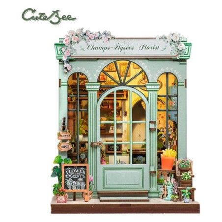 CuteBee - Maquette Miniature House Champs-Élysées Florist 18 x 16 cm