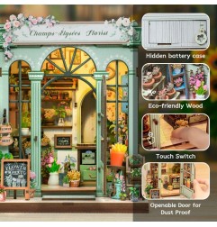 CuteBee - Maquette Miniature House Champs-Élysées Florist 18 x 16 cm