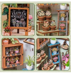 CuteBee - Maquette Miniature House Champs-Élysées Florist 18 x 16 cm