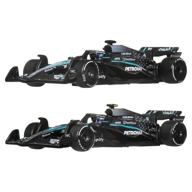 Hot Wheels - Pack de 2 véhicules Formule 1 Hot Wheels Premium Die-Cast 1:64 Team Mercedes-AMG PETRONAS