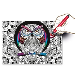 Autre - Clementoni 3D Colour Therapy puzzle Chouette (500 pièces)