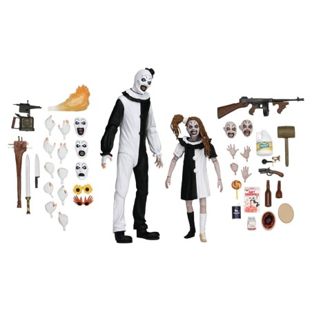 Terrifier 2 - Pack 2 figurines Ultimate Art the Clown & Little Pale Girl 18 cm