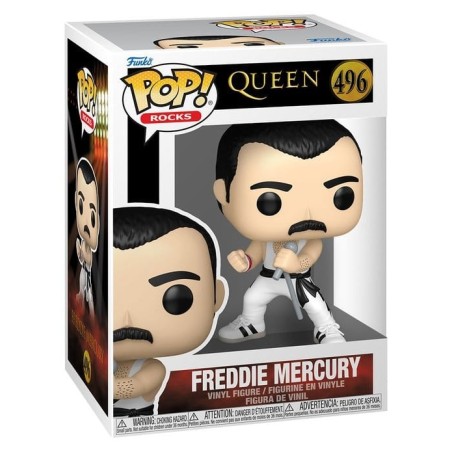 Queen - POP! Rocks Vinyl Figure Freddie Mercury (white singlet) 9 cm