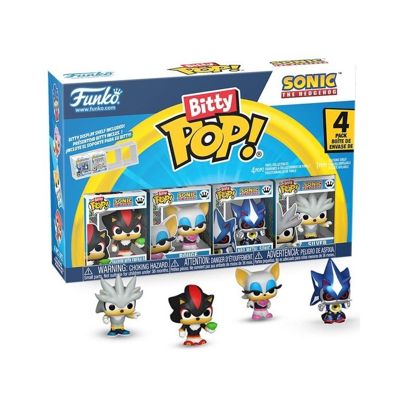 Sonic The Hedgehog - Pack 4 figurines Bitty POP! Shadow 2,5 cm