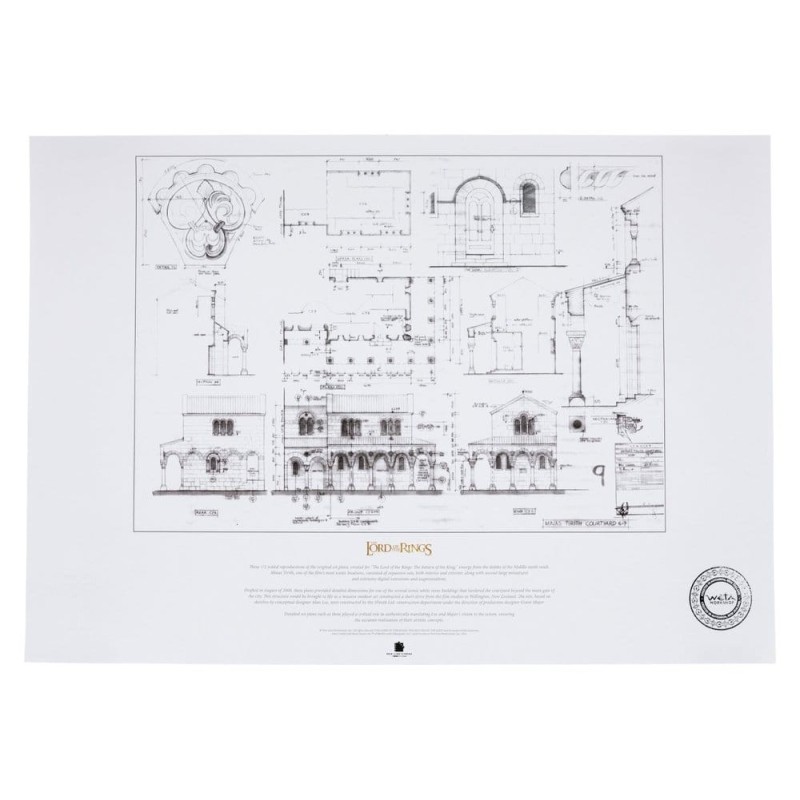 Le Seigneur des Anneaux - Plan de construction Art Print The Courtyard of Minas Tirith 59 x 42 cm
