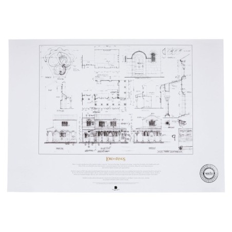 Lord of the Rings - Blueprint Art Print The Courtyard of Minas Tirith 59 x 42 cm