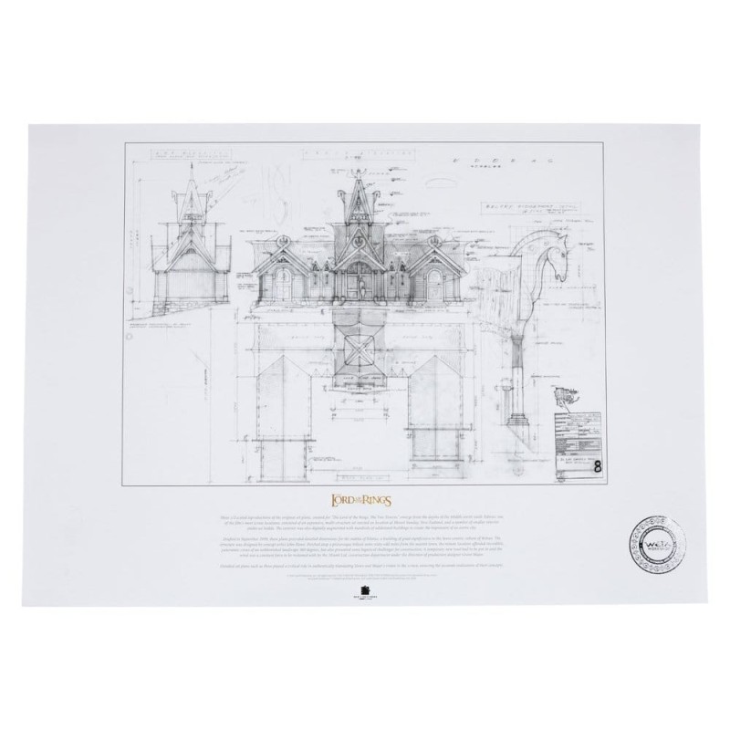 Le Seigneur des Anneaux - Plan de construction Art Print The Stable of Edoras 59 x 42 cm