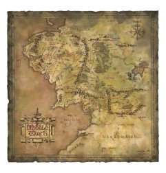 Le Seigneur des Anneaux - Impression Art Print Parchment Map of Middle-earth 59 x 30 cm