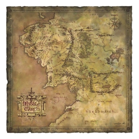 Le Seigneur des Anneaux - Impression Art Print Parchment Map of Middle-earth 59 x 30 cm