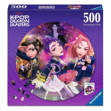 KPop Demon Hunters - Round Jigsaw Puzzle For the fans! (500 Pieces)