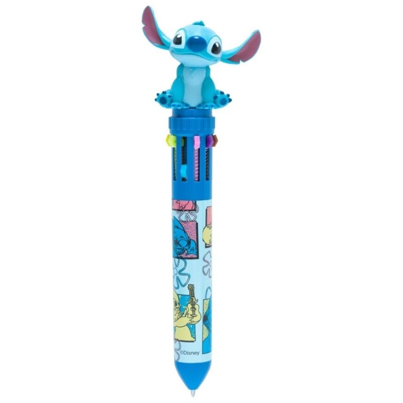 Disney - Stylo à bille 10 couleurs 3D Stitch
