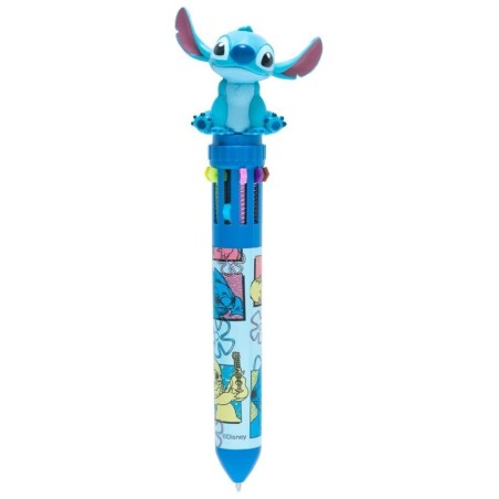 Disney - Stylo à bille 10 couleurs 3D Stitch