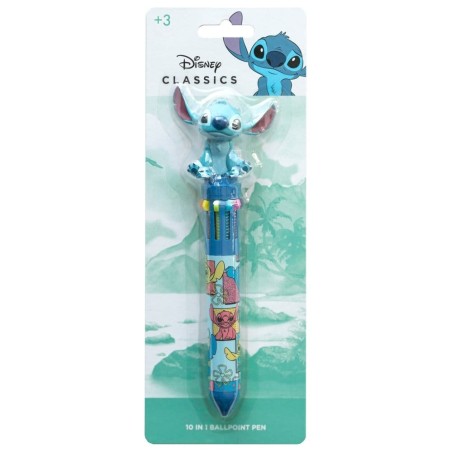 Disney - Stylo à bille 10 couleurs 3D Stitch