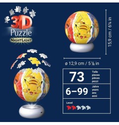 Pokémon - puzzle  3D Ball Veilleuse (73 pièces)