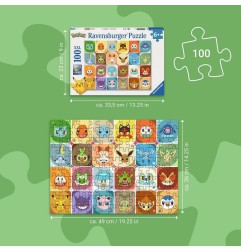 Pokémon - Puzzle pour enfants Visages de Pokémon (100 pièces XXL)