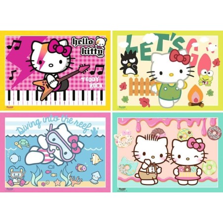 Hello Kitty - Pack 4 puzzles Allons-y, Hello Kitty ! (4x100 pièces)