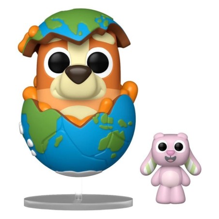 Bluey - Figurine POP! & Buddy C'est l'heure de dormir avec Floppy Lapin 9 cm