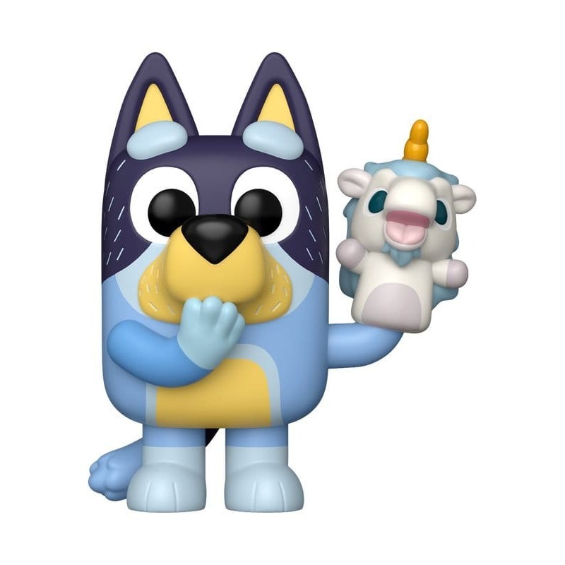 Bluey - Figurine POP! Bandit avec Licorne 9 cm